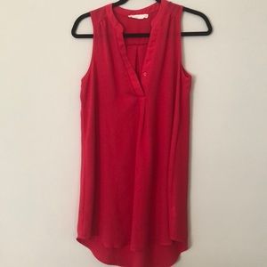 Red sleeveless shift dress/tunic